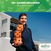 image:imageSWOOC Yardzee Farkle amp 20 Games  LightWeight Yard Dice Game Set All Weather with Collapsible Bucket 5 Big Laminated Score Cards and Marker Choose 25in or 35in Dice Yard GamesGreen