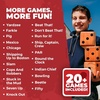 image:imageSWOOC Yardzee Farkle amp 20 Games  LightWeight Yard Dice Game Set All Weather with Collapsible Bucket 5 Big Laminated Score Cards and Marker Choose 25in or 35in Dice Yard GamesRed