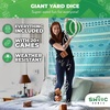 image:imageSWOOC Yardzee Farkle amp 20 Games  LightWeight Yard Dice Game Set All Weather with Collapsible Bucket 5 Big Laminated Score Cards and Marker Choose 25in or 35in Dice Yard GamesGreen