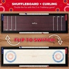 image:imageSwooc Games  2in1 Premium Shuffleboard and Curling  100 Solid Wood Shuffleboard Table 4ft  5 Ways to Play  Tabletop Games for Adults amp Kids  Shuffle Board Game Table Top Bar amp Indoor Game