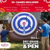 image:imageSwooc Games  Bull Hawker  Giant Axe Darts with 15 Games  Axe Throwing Game for Backyard with Air Pump  Large Outdoor Games for Adults and Family  Party Carnival Game  Throwing Yard FunXL  8ft