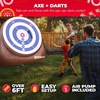image:imageSwooc Games  Bull Hawker  Giant Axe Darts with 15 Games  Axe Throwing Game for Backyard with Air Pump  Large Outdoor Games for Adults and Family  Party Carnival Game  Throwing Yard FunGiant  6ft