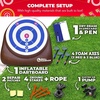 image:imageSwooc Games  Bull Hawker  Giant Axe Darts with 15 Games  Axe Throwing Game for Backyard with Air Pump  Large Outdoor Games for Adults and Family  Party Carnival Game  Throwing Yard FunXL  8ft