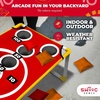 image:imageSwooc Games  Coney Island Toss  Arcade Style Cornhole Board Set wCarrying Case amp 15 Games  Corn Hole Games for Adults  Kids Bean Bag Toss Game  Kids Cornhole Set wBags  Outdoor Yard Games