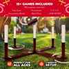 image:imageSwooc Games  Rustic Ring Toss Game All Weather  Easy Setup amp Extra Games Included  Ring Toss Game for Adults  Outdoor Activities for Adults  Yard Toys for Kids  Backyard Fun  Outdoor PartyXLarge