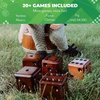 image:imageSwooc Games  Yardzee Farkle amp 20 Giant Dice Games All Weather Yard Dice with Wooden Bucket 5 Scorecards amp Marker  Jumbo Dice Yard Game  Extra Large Yard Game for Adults  Jumbo Lawn Fun35 Dice