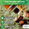image:imageSwooc Games  Yardzee Farkle amp 20 Giant Dice Games All Weather Yard Dice with Wooden Bucket 5 Scorecards amp Marker  Jumbo Dice Yard Game  Extra Large Yard Game for Adults  Jumbo Lawn Fun35 Dice