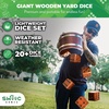 image:imageSwooc Games  Yardzee Farkle amp 20 Giant Dice Games All Weather Yard Dice with Wooden Bucket 5 Scorecards amp Marker  Jumbo Dice Yard Game  Extra Large Yard Game for Adults  Jumbo Lawn Fun25 Dice