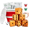 image:imageSWOOC Yardzee Farkle amp 20 Games  LightWeight Yard Dice Game Set All Weather with Collapsible Bucket 5 Big Laminated Score Cards and Marker Choose 25in or 35in Dice Yard GamesRed