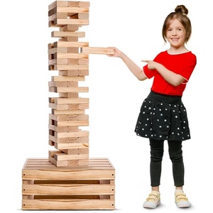 image:imageSWOOC Games  Premium Giant Tower Game  60 Blocks  Storage CrateOutdoor Table  Stacks up to 5ft  Jumbo Yard Games for Adults and Family  Giant Outdoor Set  Big Backyard Fun  Large Lawn Size