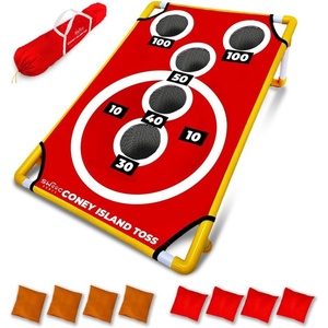 image:imageSwooc Games  Coney Island Toss  Arcade Style Cornhole Board Set wCarrying Case amp 15 Games  Corn Hole Games for Adults  Kids Bean Bag Toss Game  Kids Cornhole Set wBags  Outdoor Yard Games