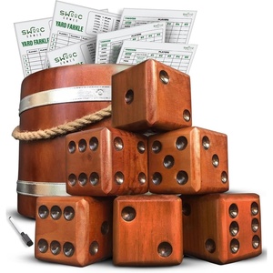 image:imageSwooc Games  Yardzee Farkle amp 20 Giant Dice Games All Weather Yard Dice with Wooden Bucket 5 Scorecards amp Marker  Jumbo Dice Yard Game  Extra Large Yard Game for Adults  Jumbo Lawn Fun25 Dice