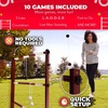 image:imageSWOOC Games  Premium Wooden Ladder Ball Game Set Weather Resistant  with 10 Games amp Carrying Case  Easy No Tool Set Up  Premium Ladder Toss Outdoor Game  Backyard Ball Toss Games