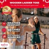 image:imageSWOOC Games  Premium Wooden Ladder Ball Game Set Weather Resistant  with 10 Games amp Carrying Case  Easy No Tool Set Up  Premium Ladder Toss Outdoor Game  Backyard Ball Toss Games