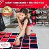 image:imageSwooc Games  2in1 Vintage Giant Checkers amp Tic Tac Toe Game WMat 3ft x 3ft  100 MachineWashable Canvas  Giant Outdoor Games for Kids  Yard Game for Kids  Jumbo Lawn Set  Large Checkers4ft x 4ft