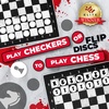image:imageSwooc Games  3in1 Giant Chess Checkers amp Chess Tac Toe Game with Mat 4ft x 4ft  MachineWashable Canvas amp 5 Big Foam Discs  Giant Chess Set Outdoor amp Checkers Board Game for Adults amp Kids