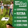 image:imageSwooc Games  Cornhole Score Keeper amp Other Yard Games  Weather Resistant  Cornhole Scoreboard with Drink Holder amp Bottle Opener amp Magnetic Cap Catch  Cornhole Accessories  Corn Hole Score Boards