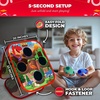 image:imageSwooc Games  Dino Frenzy  2in1 Corn Hole Games for Kids  5Second Setup  Dinosaur Bean Bag Toss Game for Kids  Kid Cornhole Game Set  Toddler Party Activity  Outside Bean Bags Kid Tossing