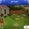 image:imageSwooc Games  Fling Tac Toe 9ft x 9ft Giant Tic Tac Toe Game Outdoor  Weatherproof Giant Outdoor Games for Adults and Family  Large Backyard Games for Kids  Jumbo Outside Yard amp Lawn Game