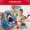 image:imageSwooc Games  Shark Frenzy  2in1 Bean Bag Toss Game for Kids  5Second Setup Toddler Party Games for Kids  Toddler Outdoor Fun  Corn Hole Shark Toys for Boys  Cornhole Game Set Outside