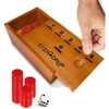 image:imageSWOOC Games  Coin Drop  Simple  Strategic Dice Games for Families with Coins Included for 26 Players  Works WPennies Too  Get Rid of Coins to Win  Board Games for Kids  Penny Game Wood Box
