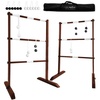 image:imageSWOOC Games  Premium Wooden Ladder Ball Game Set Weather Resistant  with 10 Games amp Carrying Case  Easy No Tool Set Up  Premium Ladder Toss Outdoor Game  Backyard Ball Toss Games