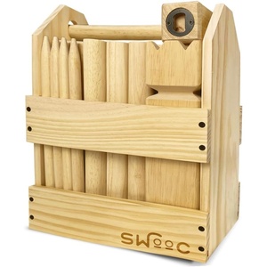 image:imageSWOOC Games  Kubb Yard Game Set  Premium Hardwood Viking Chess Set wWood Crate  for Adults amp Kids  Backyard Size Kubb Game  for Kuub Tournaments with Friends  Viking Game  Kuube Outdoor Game