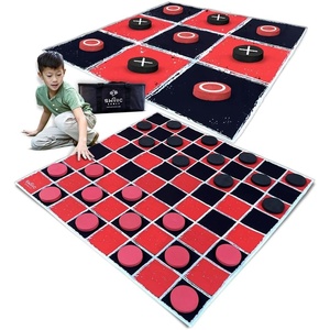 image:imageSwooc Games  2in1 Vintage Giant Checkers amp Tic Tac Toe Game WMat 3ft x 3ft  100 MachineWashable Canvas  Giant Outdoor Games for Kids  Yard Game for Kids  Jumbo Lawn Set  Large Checkers4ft x 4ft