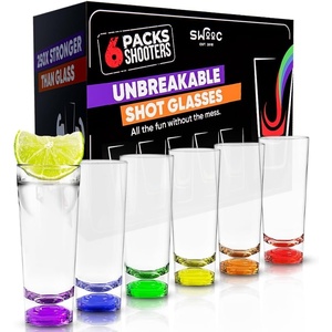 image:imageSWOOC Games  Tall Unbreakable Shot Glasses Set 6 Pack  250x Stronger Than Glass 25x Stronger Than Acrylic  Colorful amp DishwasherSafe  2oz Reusable Plastic Shot Glasses  DUNZO Compatible
